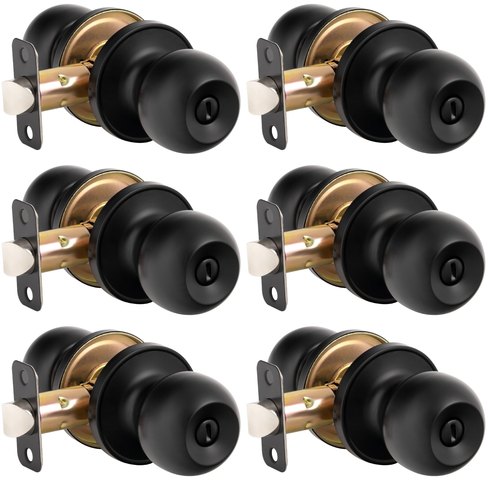 Privacy Door Knobs with Lock - 2 Pack Satin Nickel -14 Privacy Door Knobs with Lock - 2 Pack Satin Nickel -14