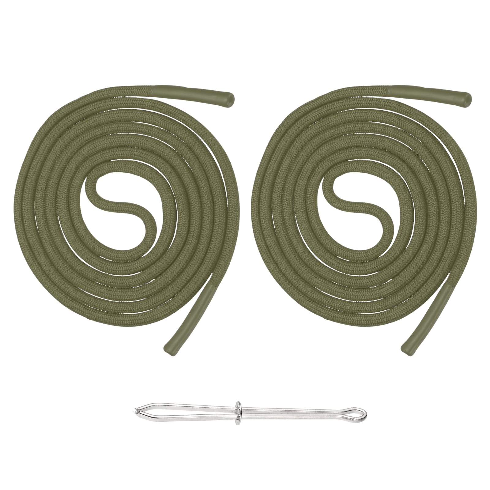 sourcing map 2pcs 53inch Drawstring Cords Replacement Drawstring Hoodie String Sewing Tool with Easy Threader for Hoodie Sweatpants Jackets Pants Hats Coats Bags, Dark Green โ image 1