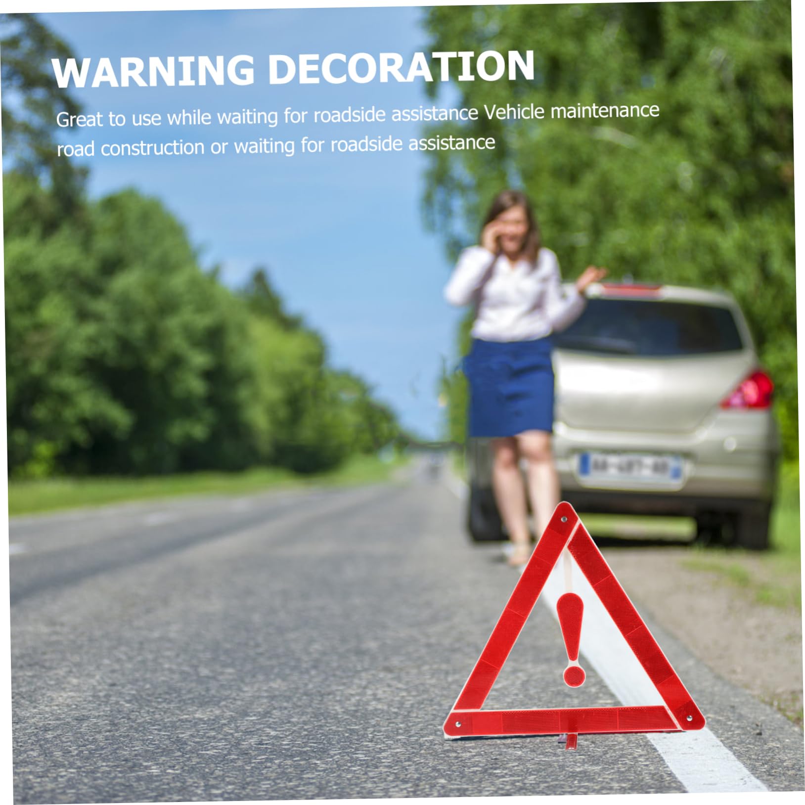 GRIRIW Pcs Car Warning Sign Triangle Road Safety Kit Portable Reflective Triangle Safety Sign