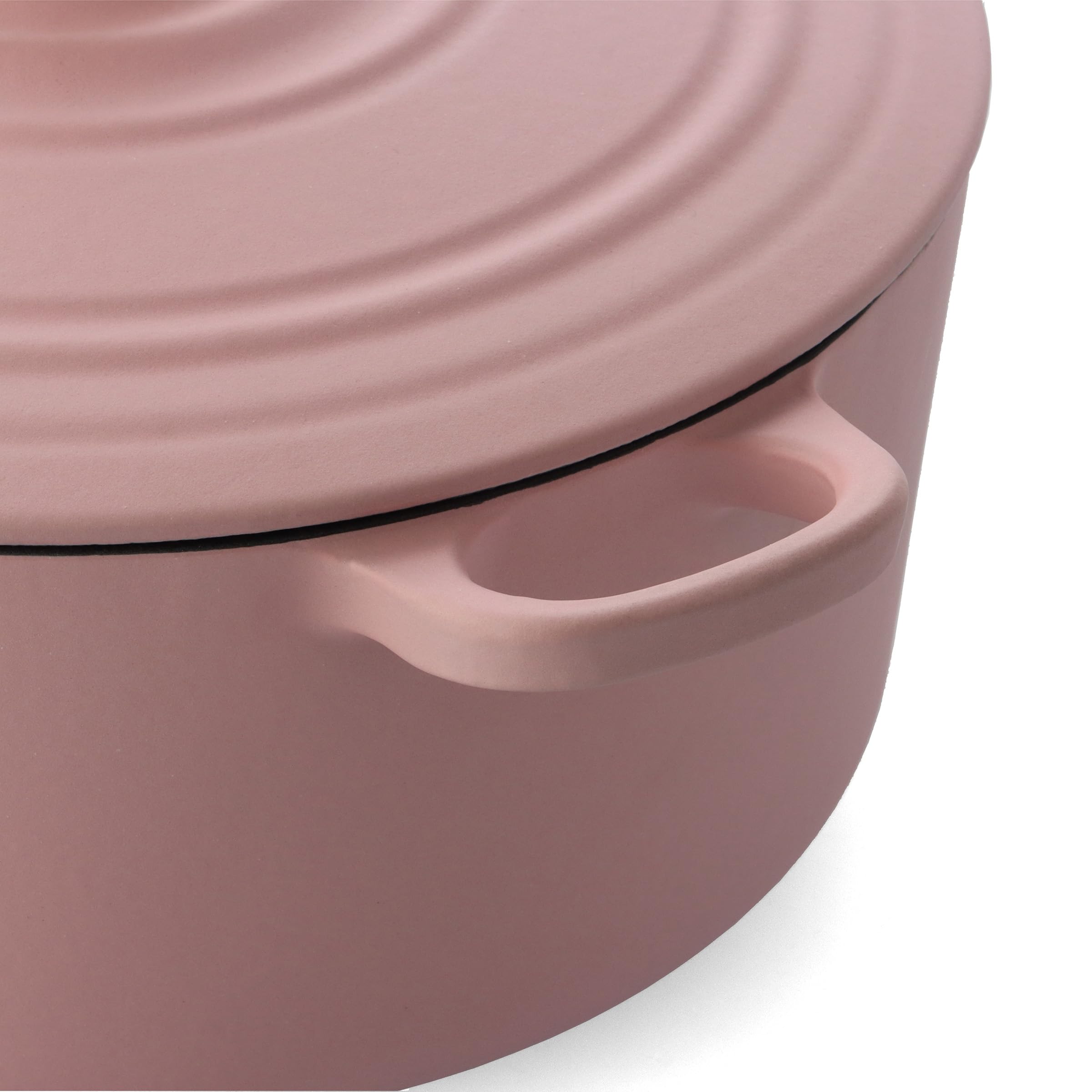 BK Cookware Bourgogne Cocotte à induction, en fonte émaillée avec couvercle, passe au four et au lave-vaisselle, 28 cm/6,7 l, rose pâle