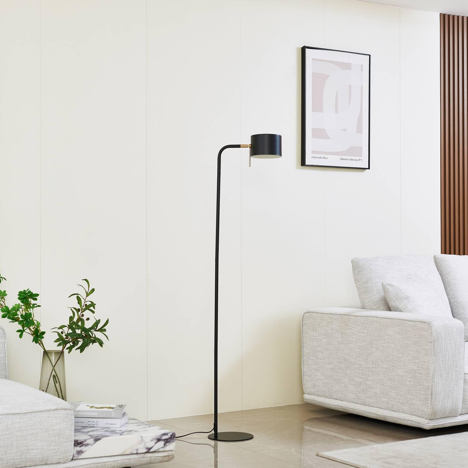 Lindby Lampa stojąca Kaida (nowoczesna) w kolorze czarnym z metalu (1 lampa, E27) - lampa stojąca, salon