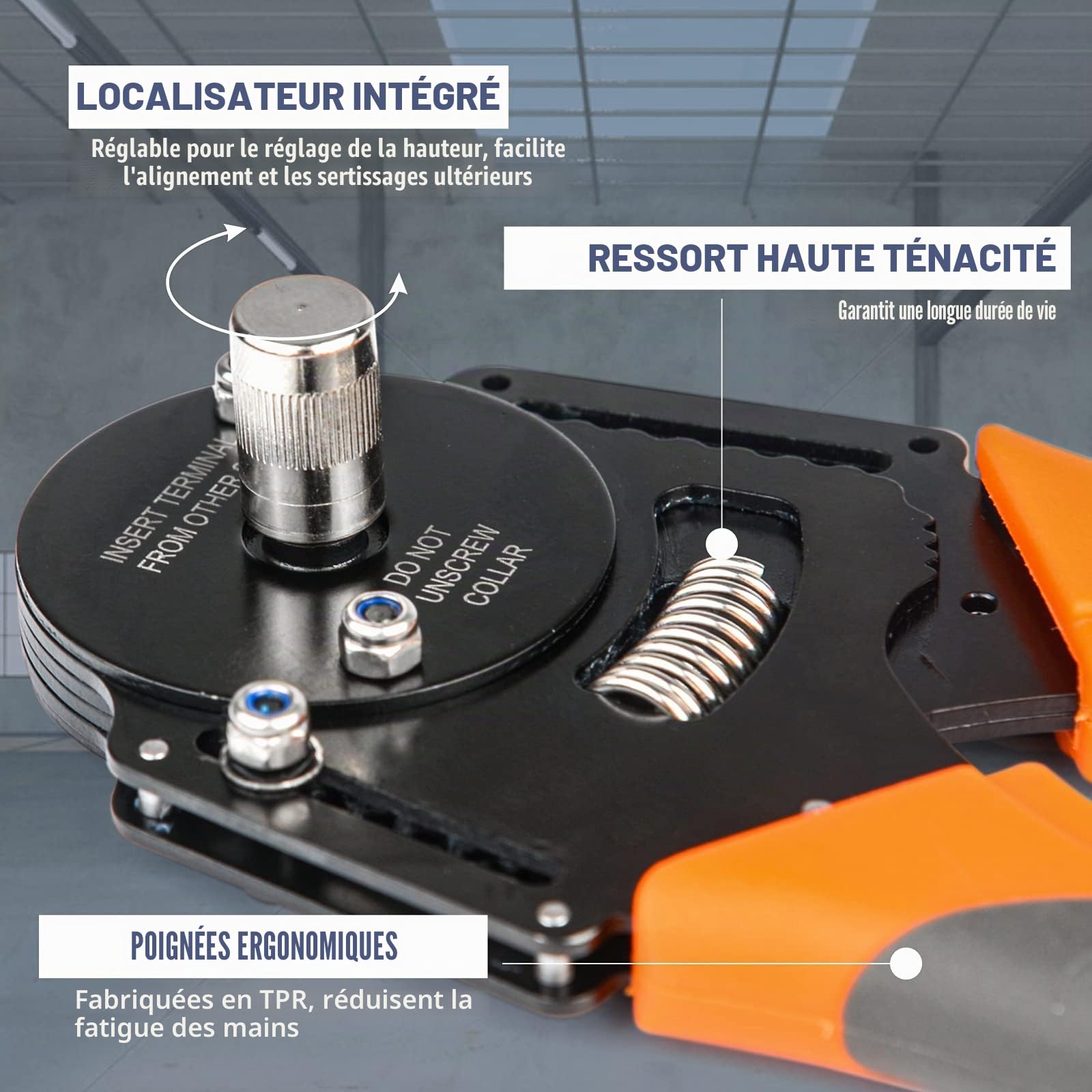 iCrimp Pince à sertir Deutsch DTM 0,3–0,5 mm² contacts taille 20 | Pince à sertir Closed Barrel 4 empreintes pour contacts Deutsch et Amphenol, connecteurs série DTM