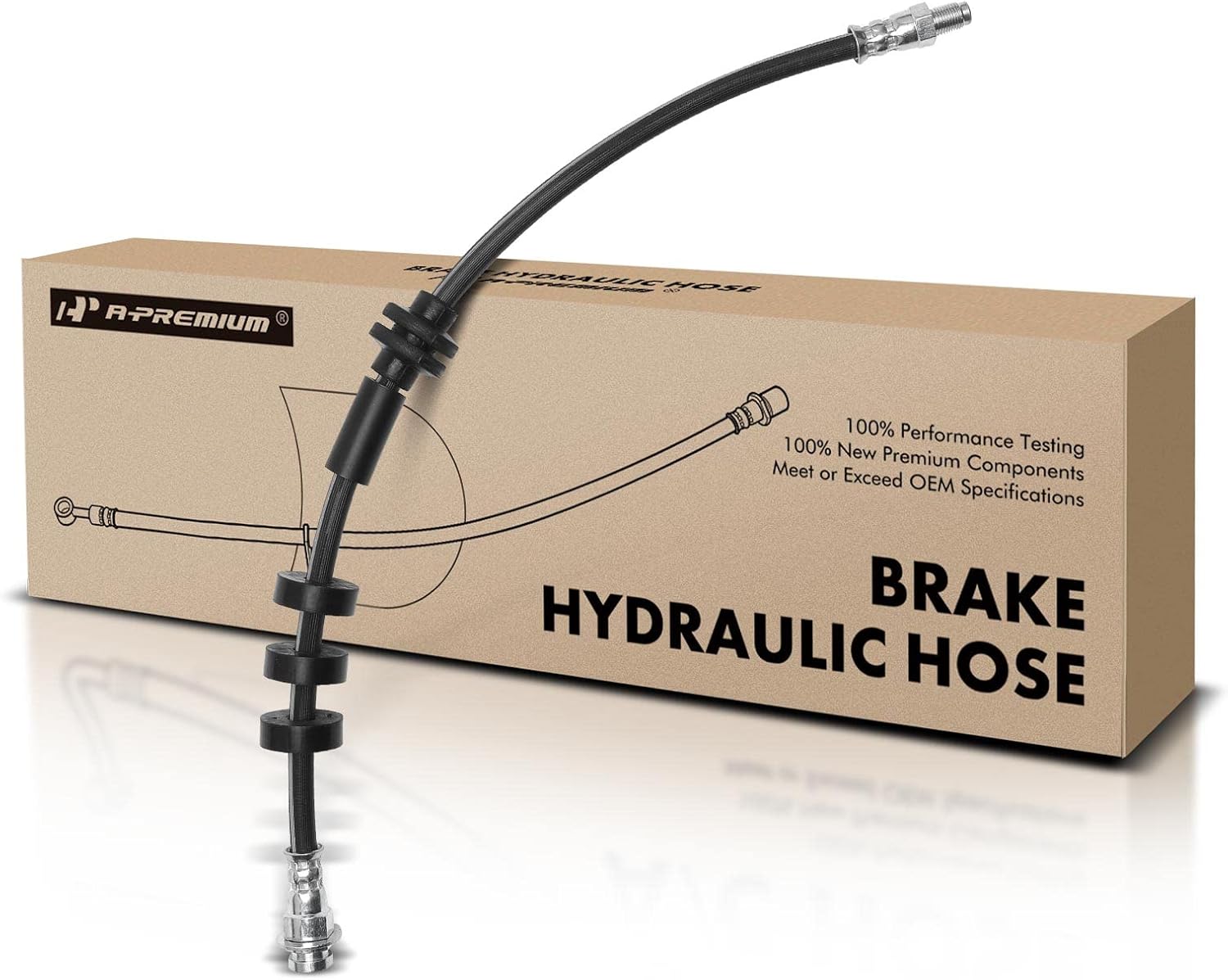 A-Premium Front Driver or Passenger Side Brake Hydraulic Hose Compatible with Jeep Models - Cherokee 2014 2015 2016 2017 2018 2019 2020 2021, Except Off Road Suspension