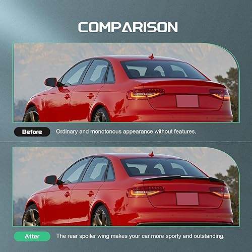 Miniatura 65 de SCITOO Spoiler Wing GT Style Universal 52" ABS Brillante Carbono Aspecto Trasero Alerón Alerón