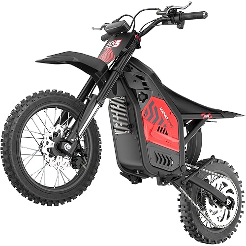 RS5 Electric Dirt Bike, 2200W 37MPH Electric Motorcycle, 48V/22.5Ah Battery Ebike, Full-Suspension Off-Road Mountain E Dirt Bike, Dual Hydraulic Brakes