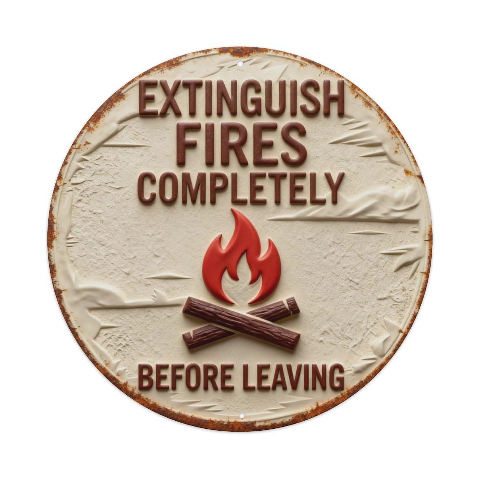 Zlatcbu Vintage Extinguish Fires Safety Warning Sign Metal Tin Sign Retro Wall Art Poster, Decor For Home Living Room Bar Cafe Garage, 8X8 Inch