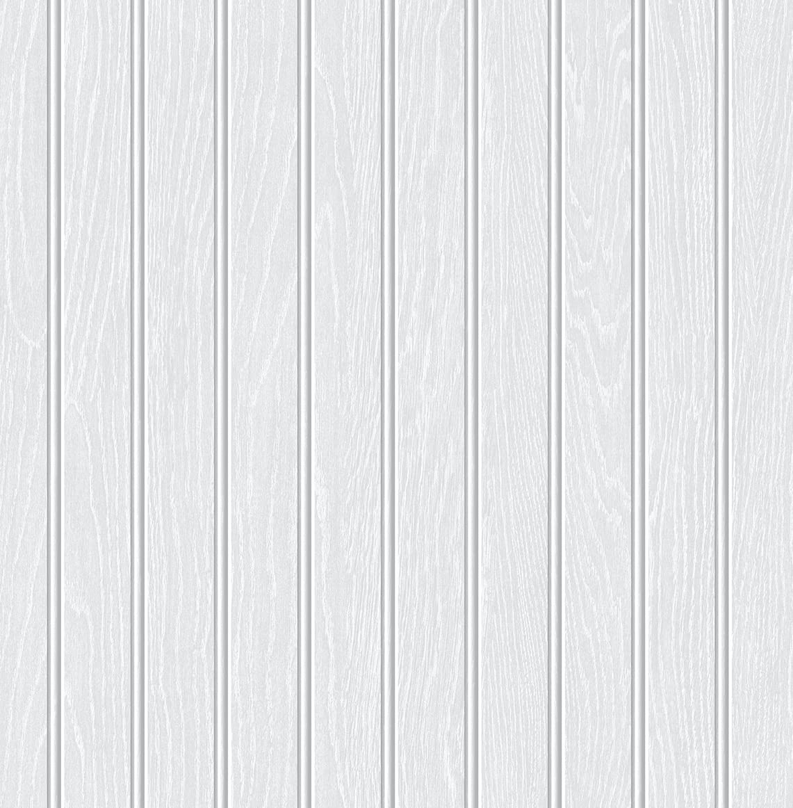 Faux Beadboard Prepasted Wallpaper (Pearl Grey)