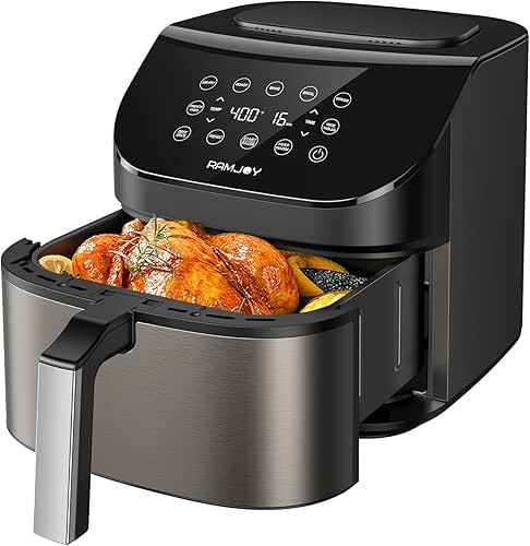 Air Fryer 6.8 Quarts, 10-in-1 Functions, Air Fry, Roast, Bake,