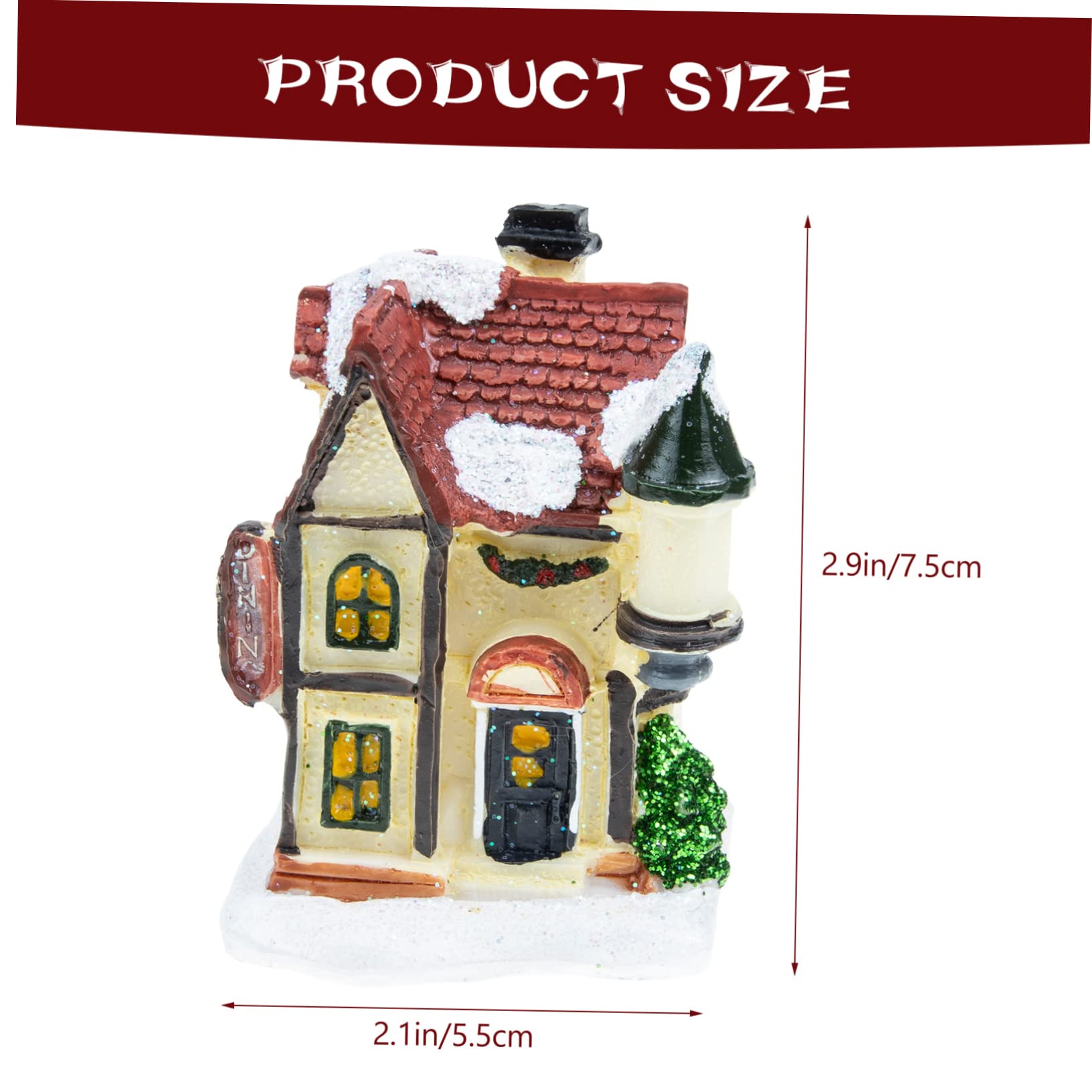 Anneome Miniature Christmas House Resin Lighting Adorn Your Home with Charming Xmas Village Decoration for Holiday Spirit for Indoor and Outdoor Christmas Decor