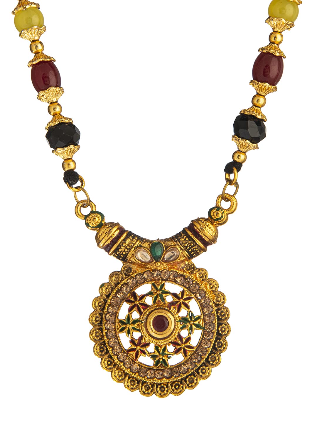 Shining Jewel - By Shivansh Traditional Indian Handcrafted Gold Plated Fancy Mangalsutra Thushi mala Necklace Pendant Set For Women (SJN_06) (B09PNDT2TL) Amazon Price History, Amazon Price Tracker