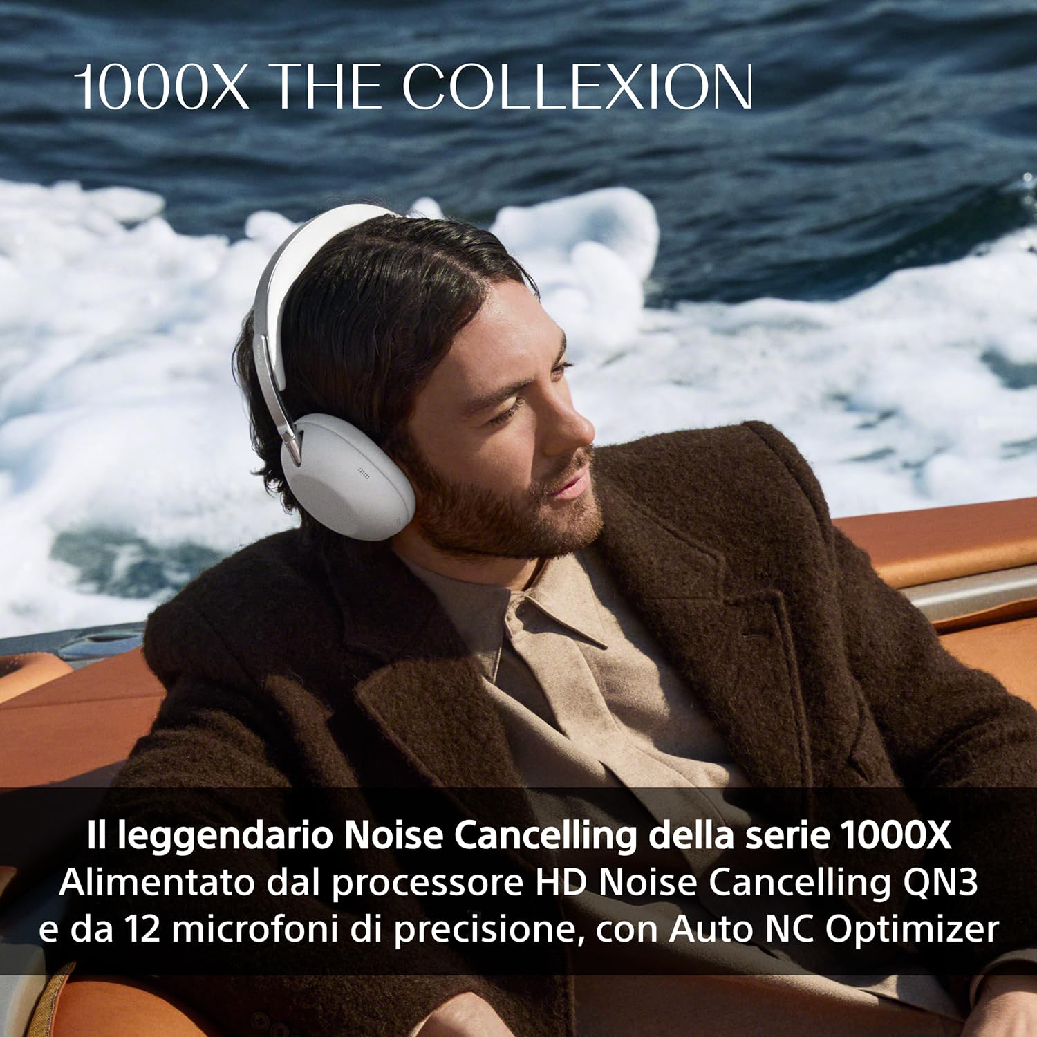 SONY 1000X THE COLLEXION cuffie wireless Bluetooth over-ear di lusso, Hi-Res, premium Noise Cancelling, audio spaziale 360, custodia resistente, compatibili con iOS e Android – Black, nuovo modello