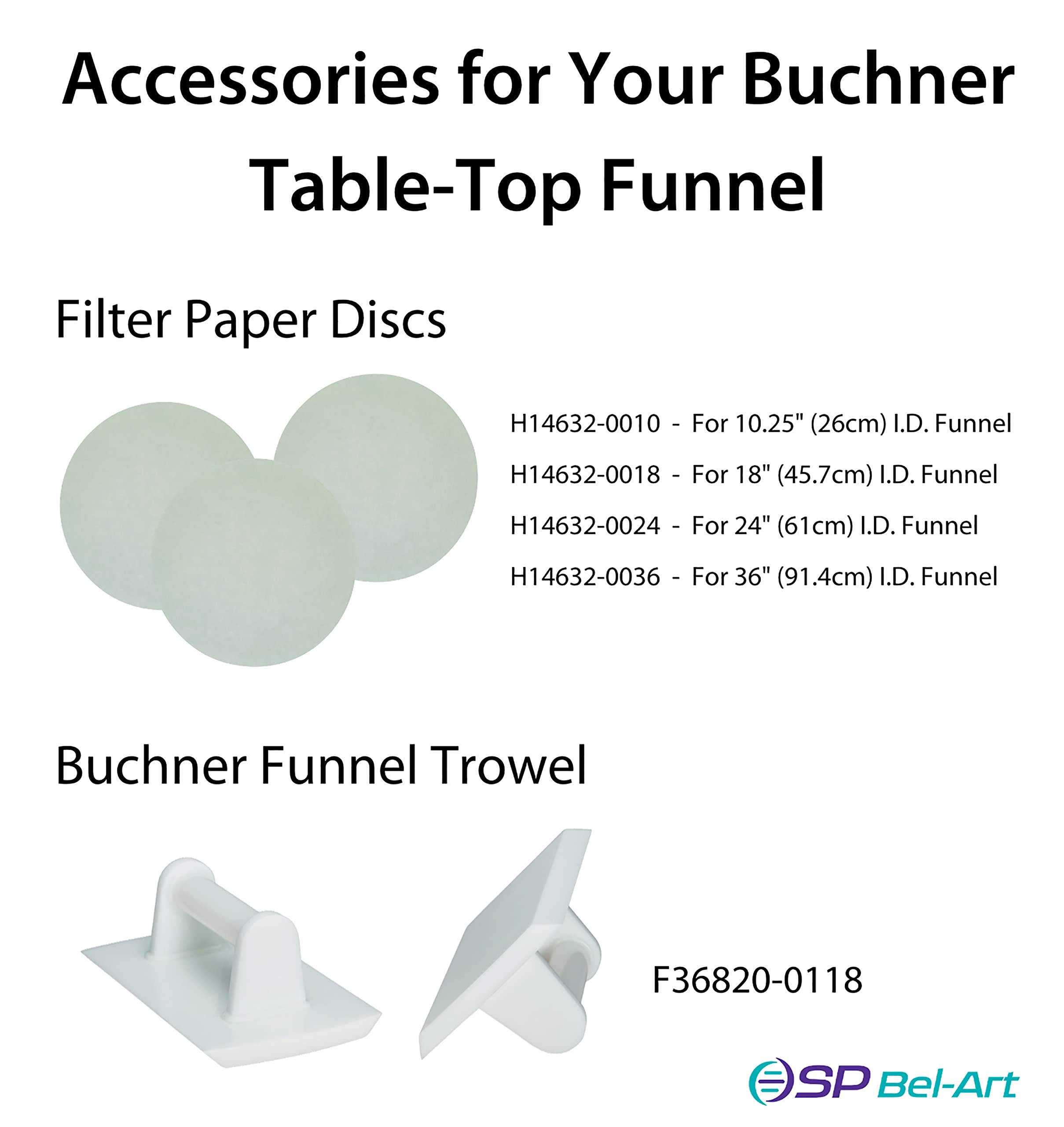 Scienceware Polyéthylène Buchner Entonnoir de table perforé à plaque amovible, 24" Funnel, blanc, 1