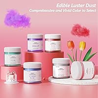 Vista 5 de Polvo de brillo comestible rosa de 0.35 onzas, polvo de grado alimenticio para tartas, polvo de postre insípido para hornear Cherrysea Food 1-dorado