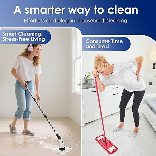 Miniatura 2 de Limpiador eléctrico inalámbrico, IPX7 impermeable recargable con batería de 4000 mAh, tiempo de funcionamiento de 210 minutos, 7 cabezales de