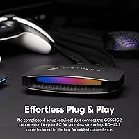 Vista 6 de AVerMedia 4K60 Capture Card with HDMI 2.1, Low Latency, 4K144/4K120 Passthrough, Game Capture Device for PS5, PS5 Pro, Xbox, Switch, Streaming on