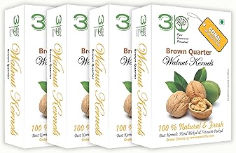 3p Kashmiri Walnut Kernels Without Shell Brown Quarter Organic Natural Akhrot giri Walnut Dry Fruit 1kg (250gm x 4)