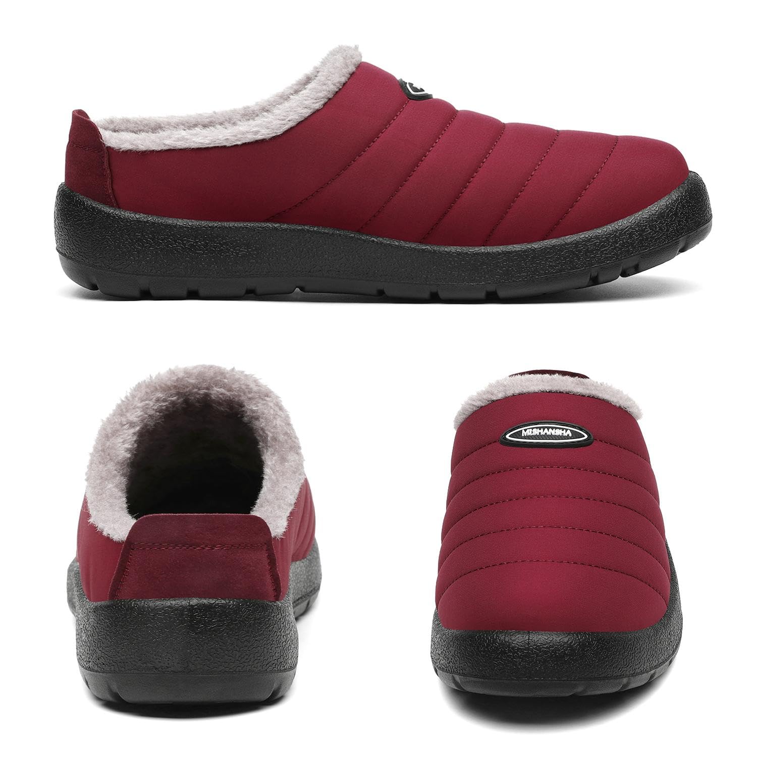 Mishansha Pantofole Casa/Esterno Donna Uomo Scarpe Inverno Calde e Morbide con Comode Imbottitura Interna e Suola Spessa Antiscivolo