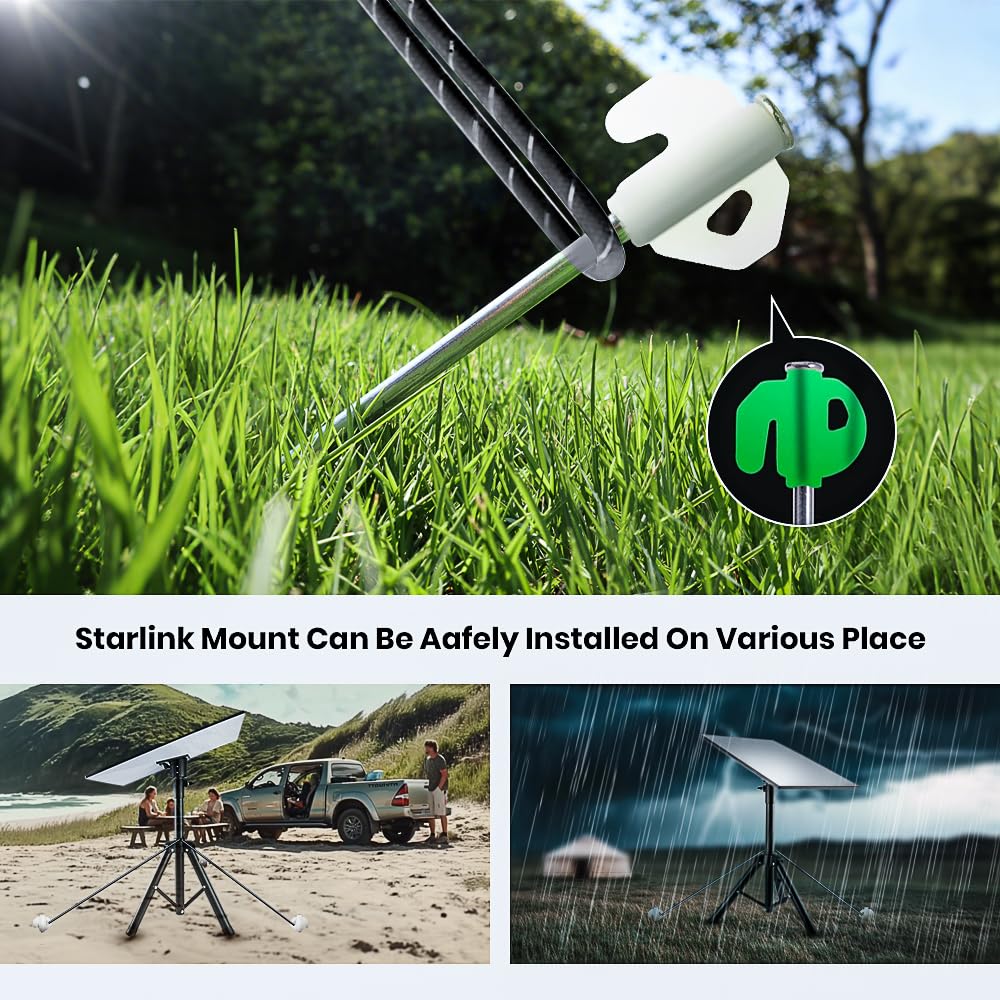 Trépied Starlink Gen 3, kit de montage Starlink portable d'extérieur pour camping et voyage, trépied avec adaptateur de tuyau compatible avec Starlink Gen 3 V3 parabole