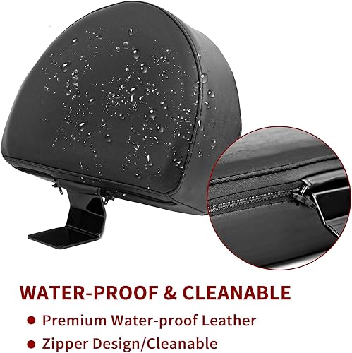 Miniatura 3 de Desmontable Heritage Driver Respaldo Plug in & Go Rider Back Rest Pasajero PU Pad para Harley Heritage Softail 2018 en adelante