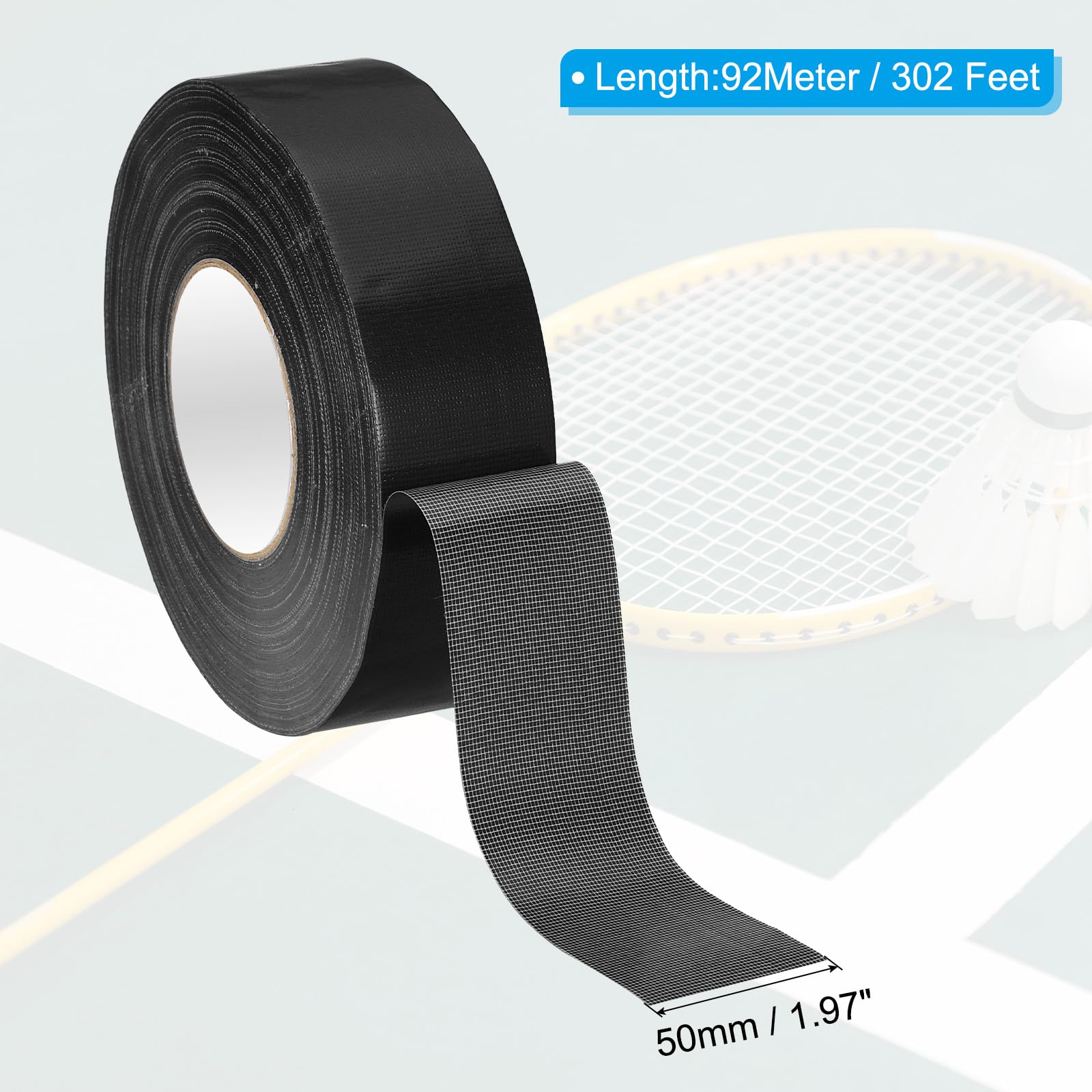 PATIKIL Pickleball Court Tape 2 in x 302ft, Pickleball Court Marking Kit for Indoor/Outdoor Tennis Volleyball Badminton Court, Black