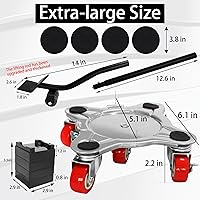 Vista 3 de 【Ampliación grande】Mueva de muebles y rodillos para muebles con 5 ruedas, panel de acero al carbono, elevador de muebles de hasta 2200 libras