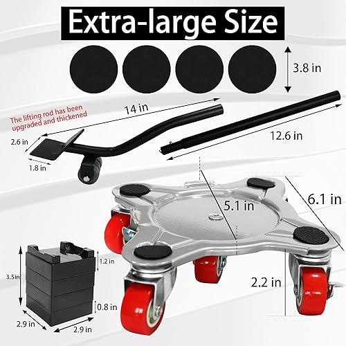 Miniatura 3 de Ampliación grandeMueva de muebles y rodillos para muebles con 5 ruedas, panel de acero al carbono, elevador de muebles de hasta 2200 libras, para