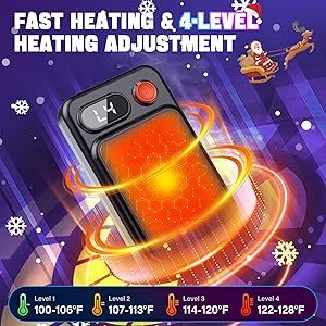 Hand Warmers Rechargeable 2 Pack - Electric Rechargeable Magnetic Hand Warmer with LED Display, 4 Heat Levels, Lanyards, USB, Gift for Men Women Kid, for Golf/Skiing/Camping/Hunting Essentials