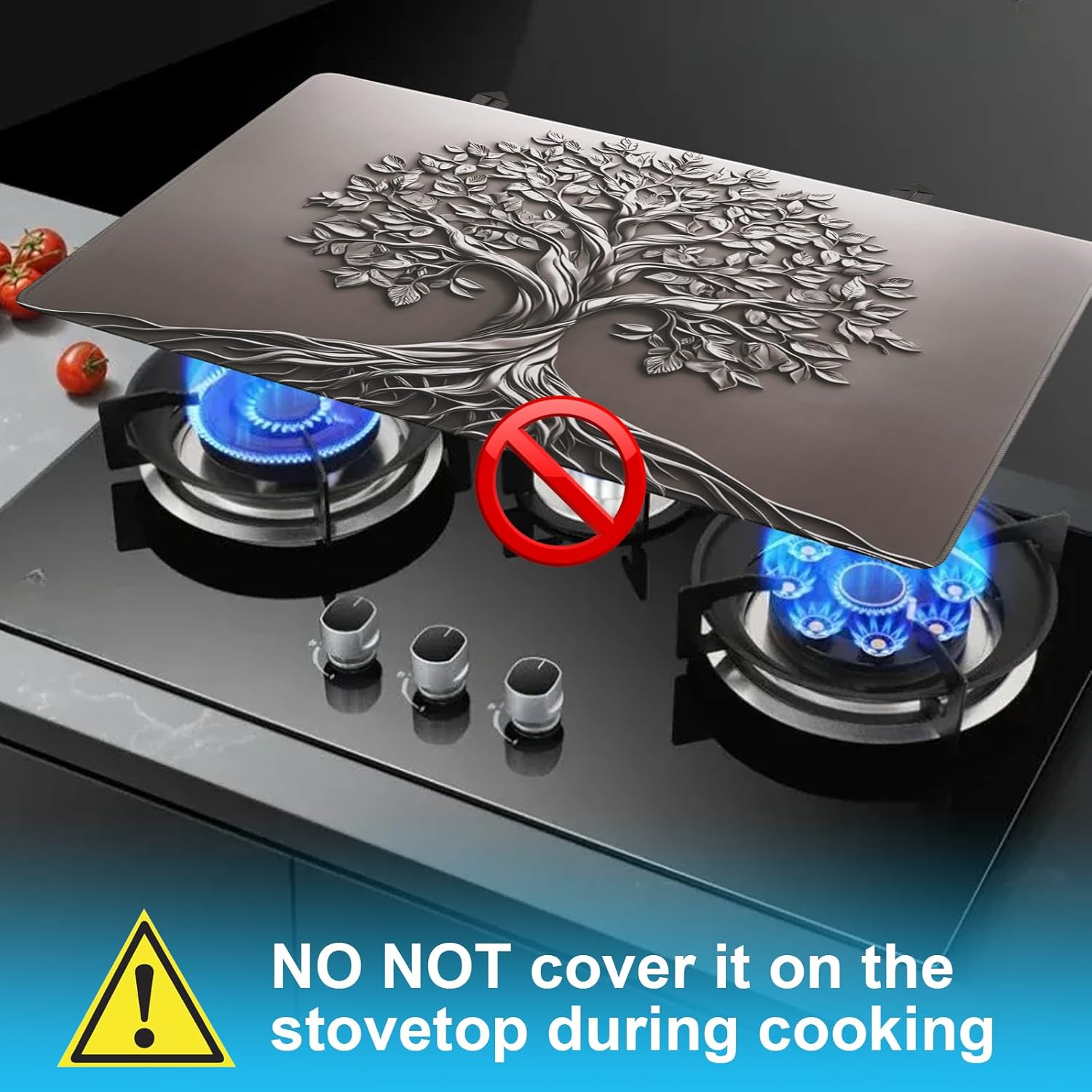 Stove Top Covers for Electric Stove, Glass Cooktop Protector Heat Resistant Stovetop Mat for Kitchen Decor 28 x 20 Inch