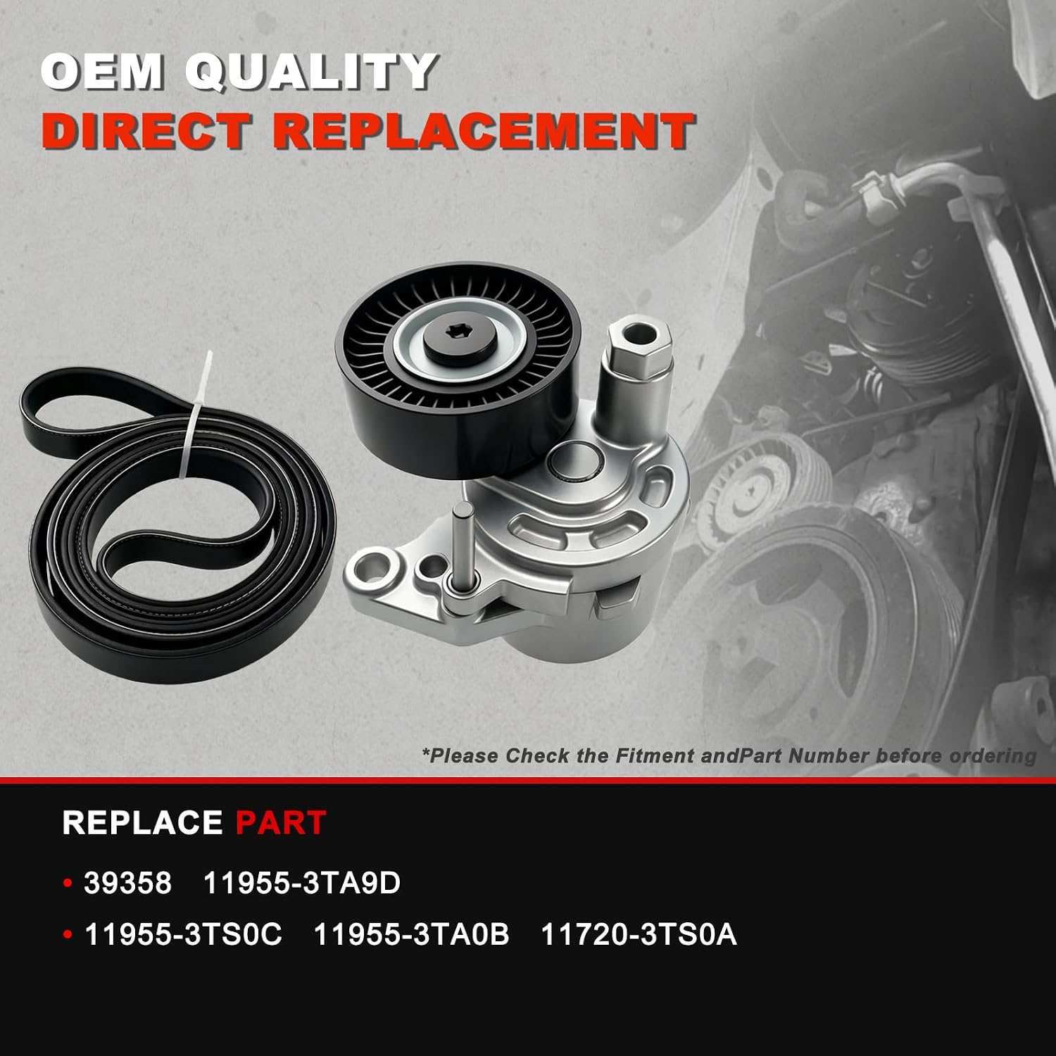 Serpentine Belt Tensioner Kit for Nissan Altima 2013-2018 2.5L GAS