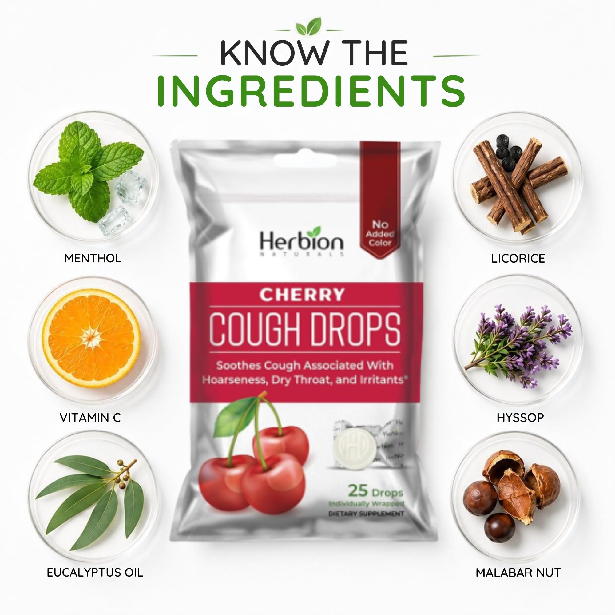 HERBION Naturals Cough Drops with Natural Cherry Flavor, Dietary Supplement, for Adults and Children Over 6 Years, 25 Drops, No Artificial Flavor, Pack of 1 — Amazon image 2