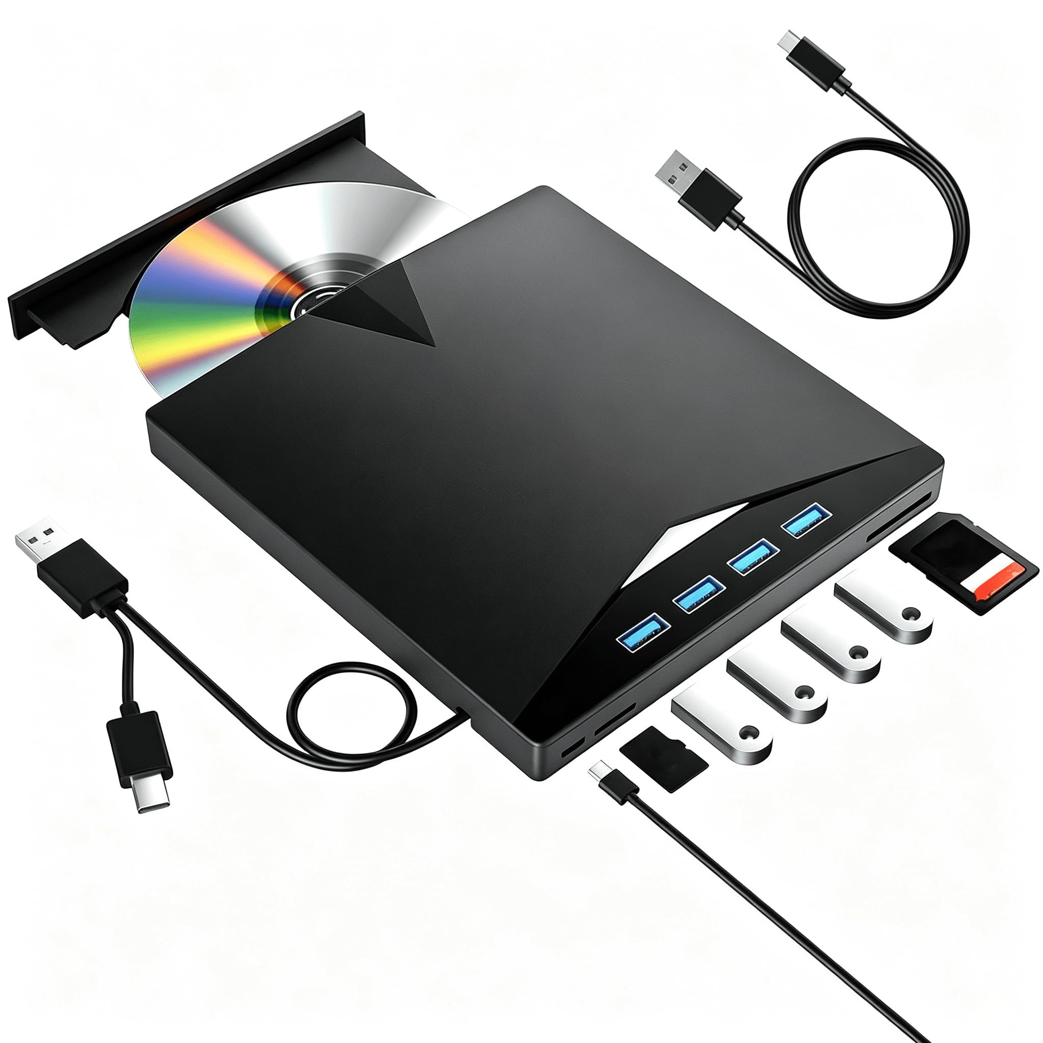 vvia Zewnętrzny napęd CD/DVD, USB 3.0 i palnik typu C