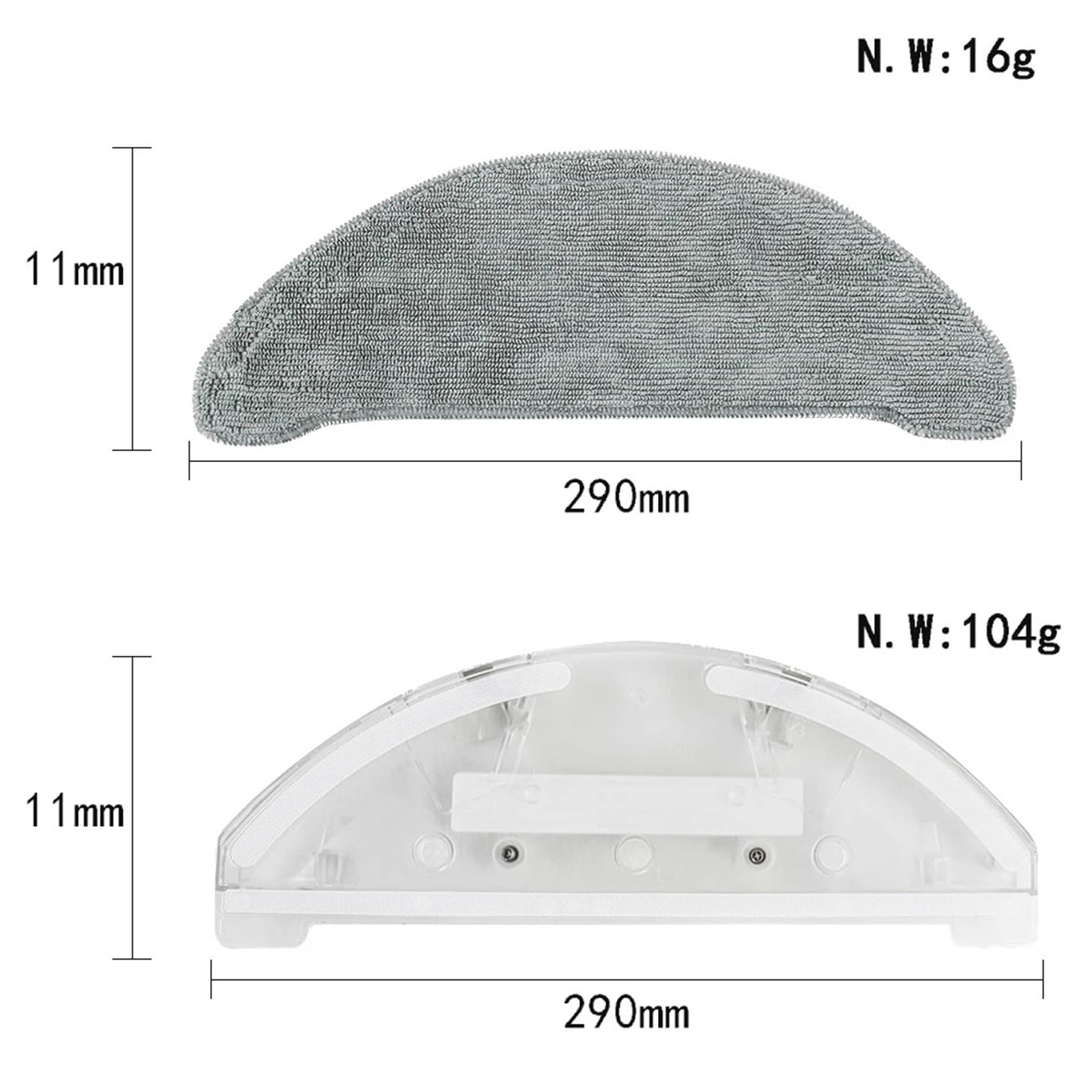 Bandeja For Trapeador, Compatible Con XiaoMi, Compatible Con Eve, Soporte De Montaje For Tanque De Agua De Aspiradora Robo Plus, Accesorios, Repuestos T, Repuesto De Trapeador(2pcs -B)