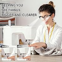 Vista 3 de Reading Glasses with Lights and Magnifier Bright LED Readers Lighted Magnifying Glasses Lighted Eyeglasses Negro