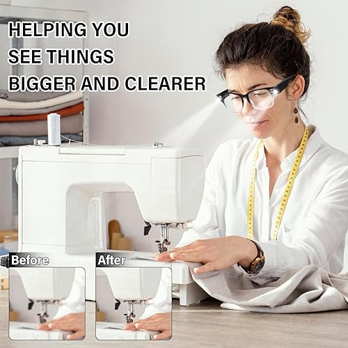 Miniatura 3 de Reading Glasses with Lights and Magnifier Bright LED Readers Lighted Magnifying Glasses for Women Men Lighted Eyeglasses