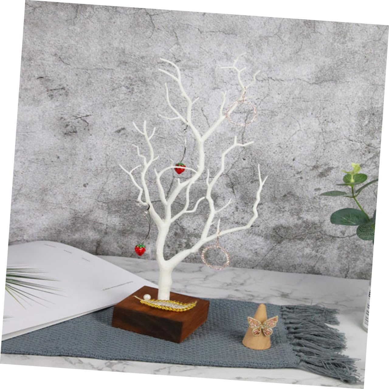 Alipis 2 Stücke Schmuck Ständer Baum Stilvolle Hängen Organizer Sicher Für Home Restaurant Cafe Decor