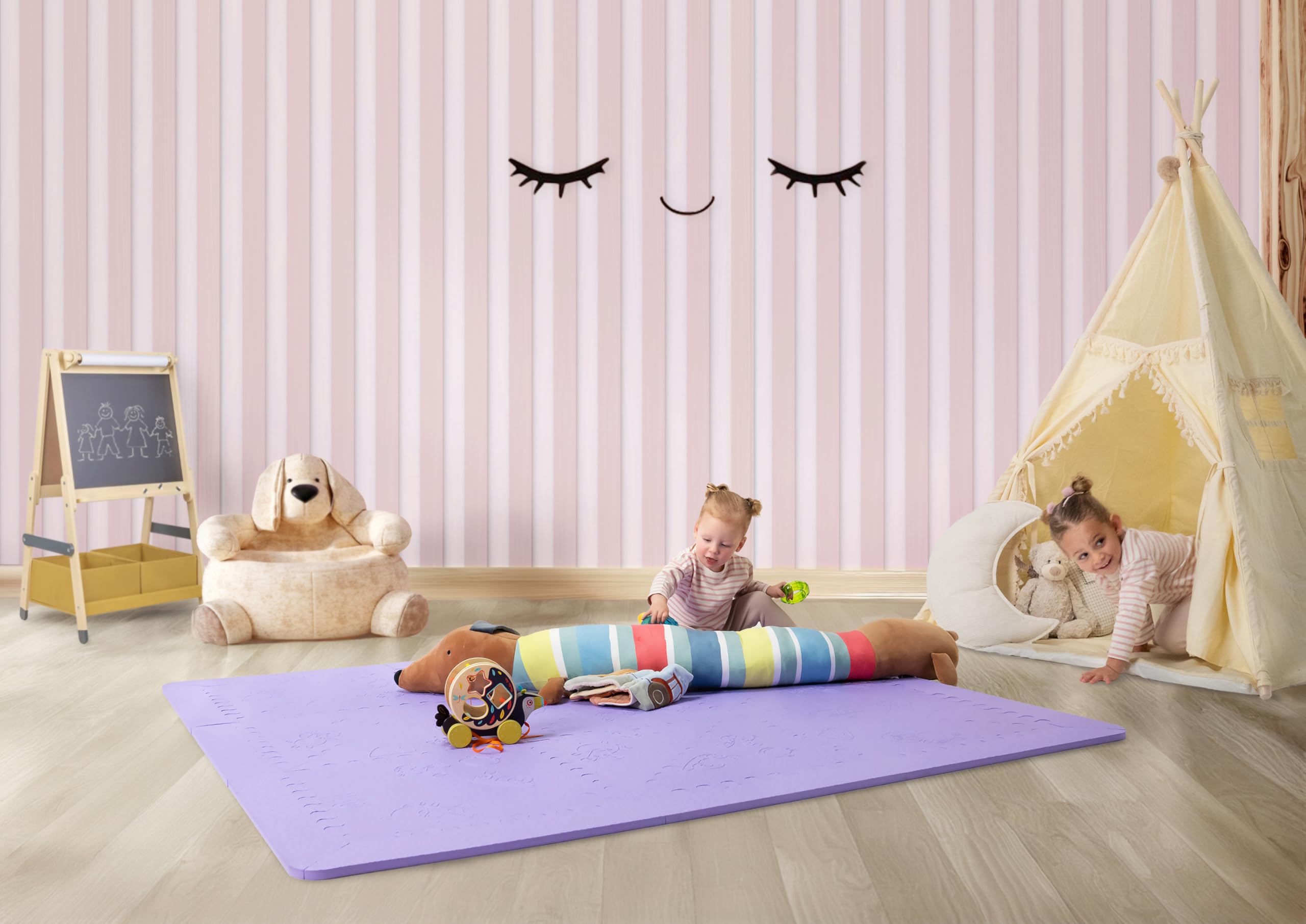 LuBabymats Foam (EVA), bardzo miękka podłoga dla dzieci, Lilac