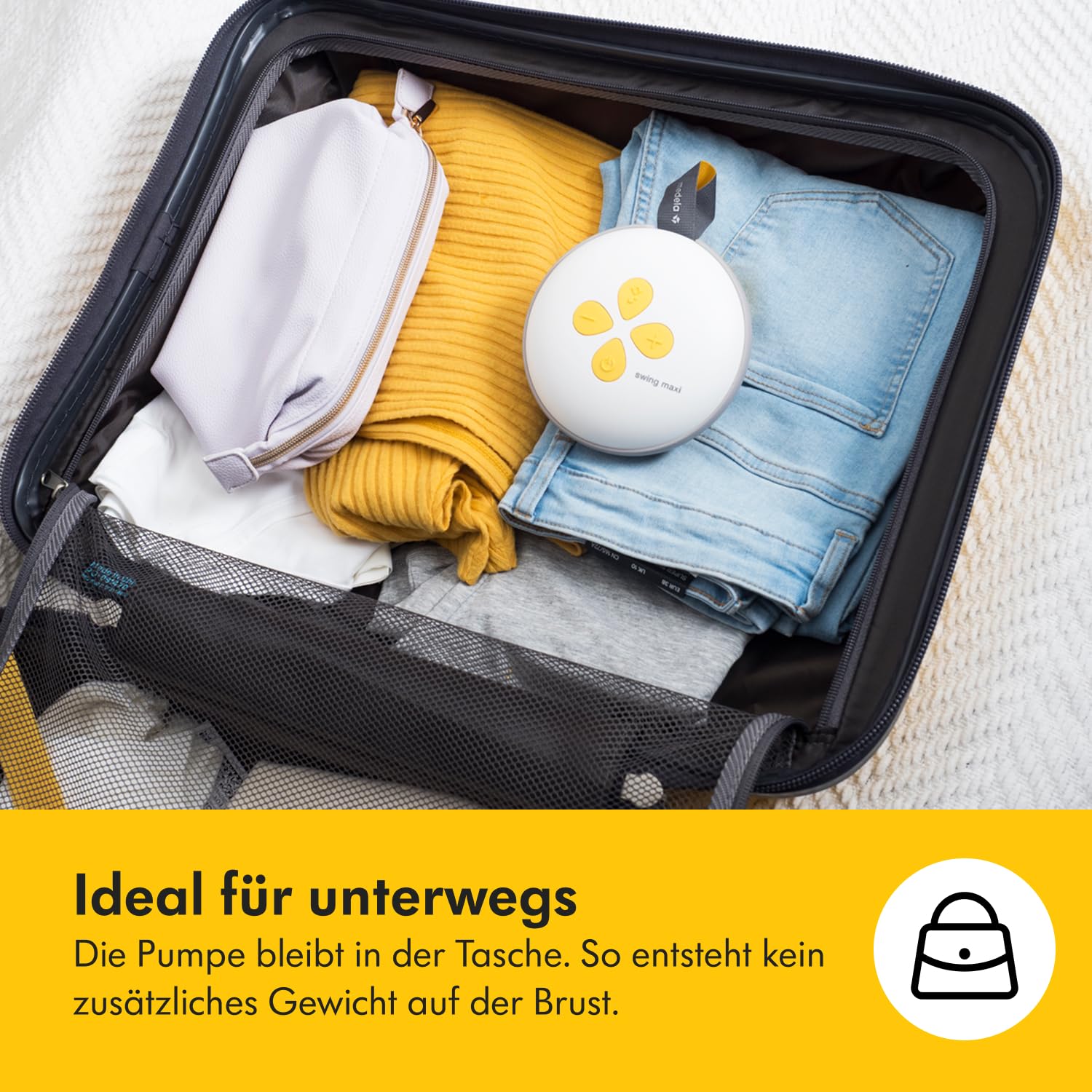 Medela Swing Maxi Elektrische Doppelmilchpumpe mit PersonalFit Flex Brusthauben und 2-Phase-Expression-Technologie