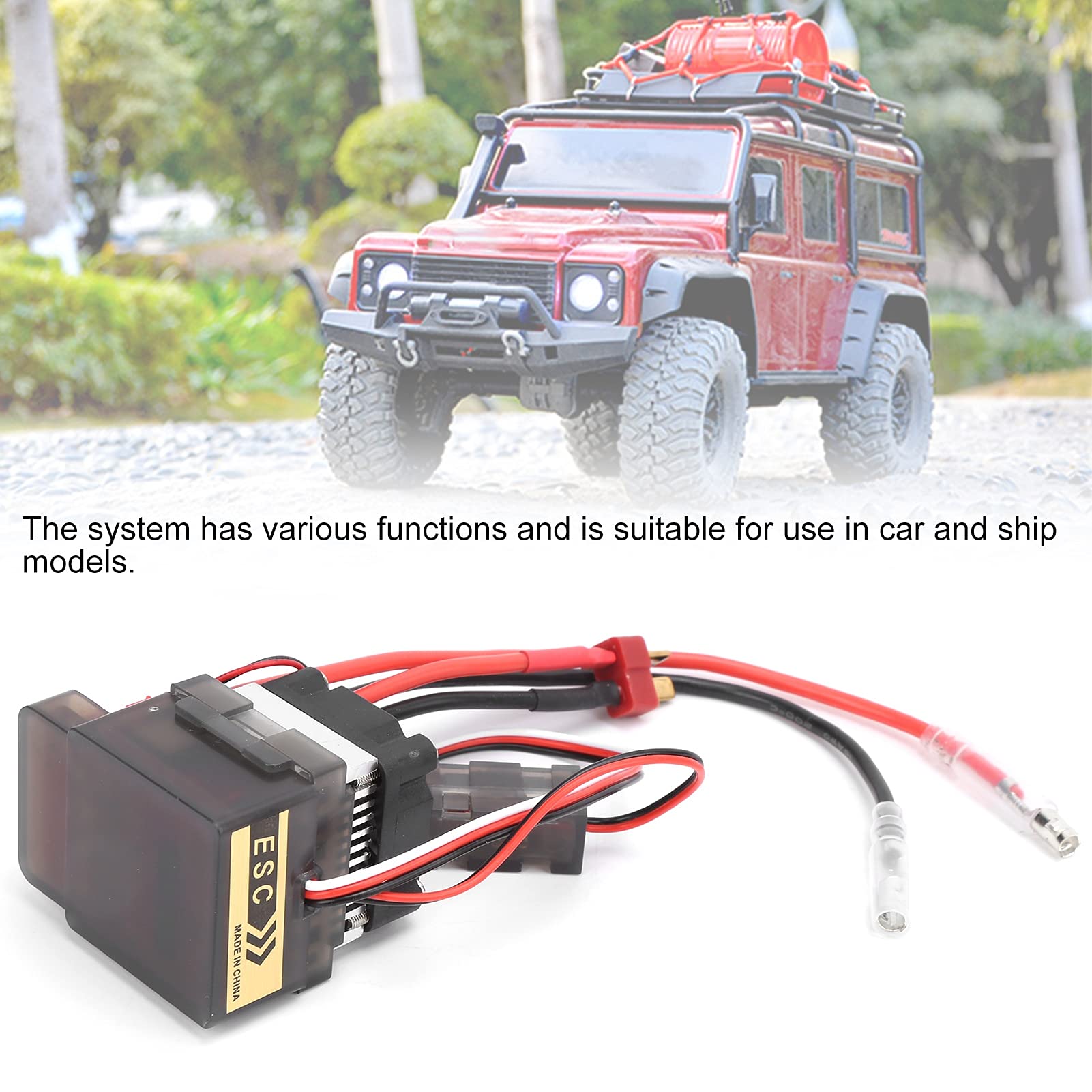 Generic Preciso ESC Spazzolato A Due Vie da 320 A con Dissipatore di Calore per Barche per Auto RC + Ventola di Raffreddamento dei Freni per Modello di Nave di Veicoli, Materiale Durevole Ideale per