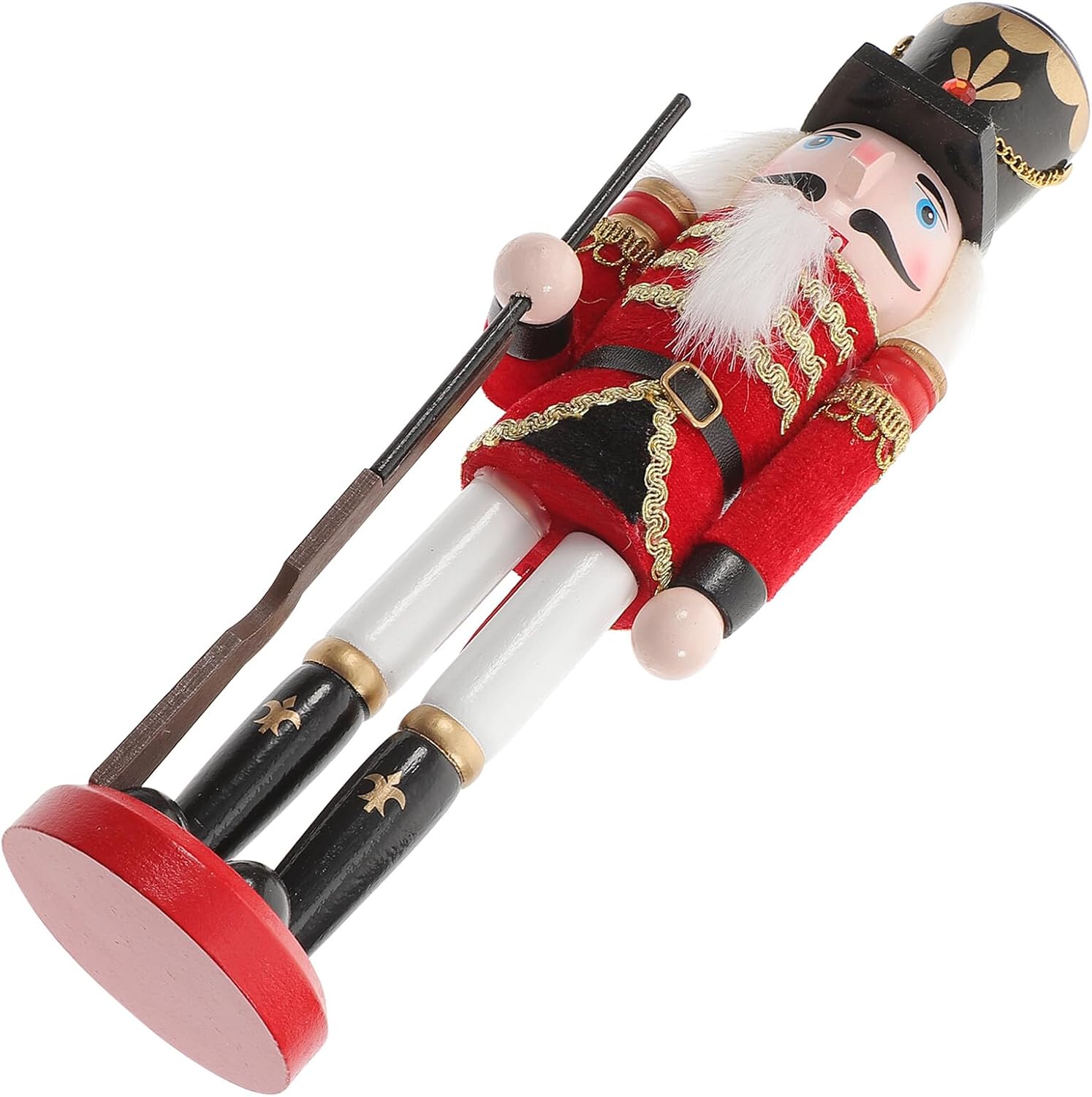 minkissy Wooden Nutcracker Figurine Christmas Decoration Small Outdoor Nutcracker for Table and Shelf Holiday Party Décor