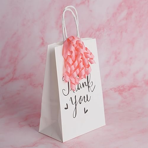 Miniatura 3 de AIMUDI Lazos rizados rosados de 4 pulgadas, lazos de regalo color rosa bebé, lazos de cinta rizada autoadhesivos para envolver regalos, cinta de