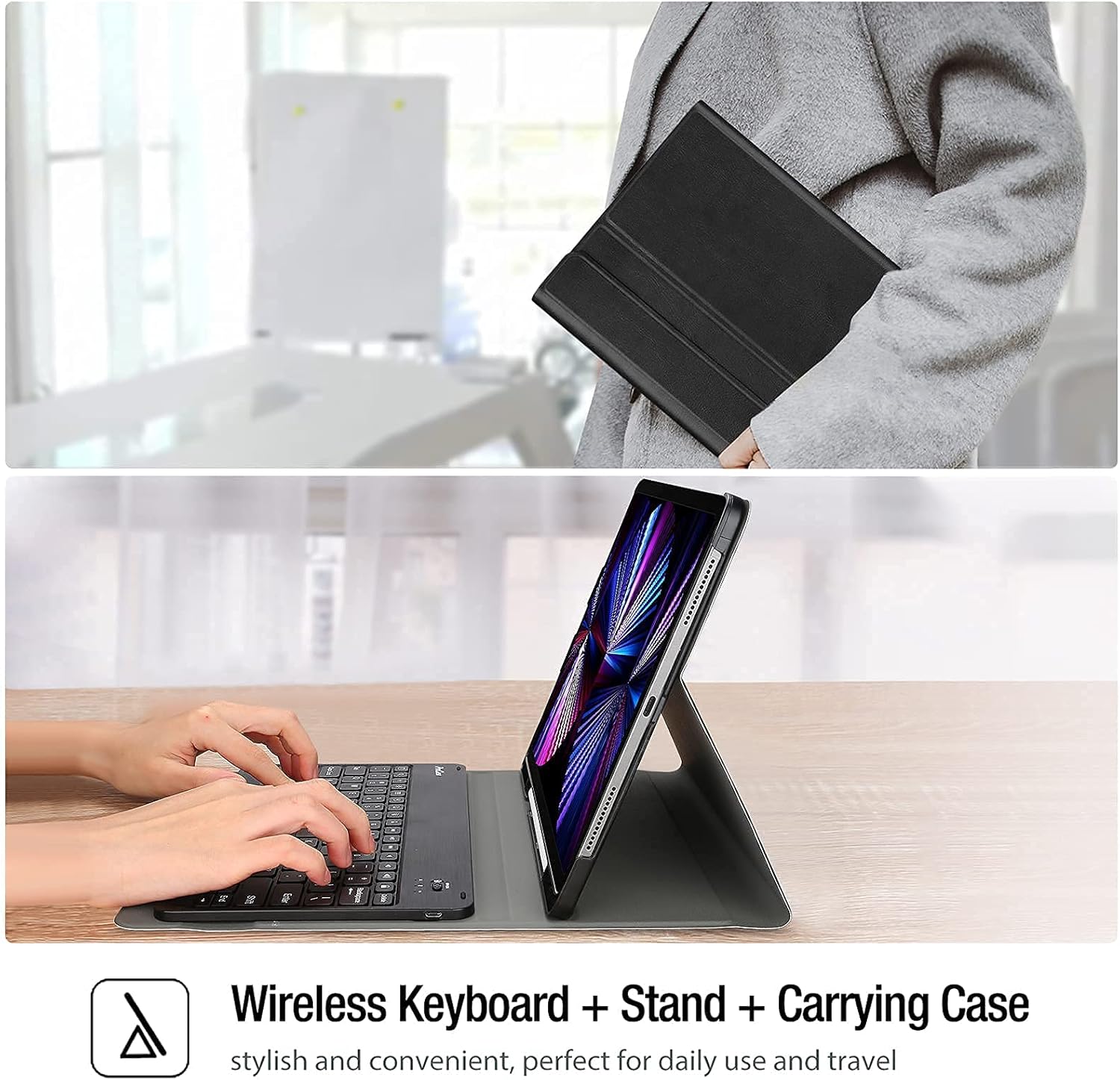 ProCase iPad Pro 11 Keyboard Case 2021 2020 2018 Bundle with Matte Screen Protector for iPad Pro 11’’ 3rd Gen / 2nd Gen / 1st Gen