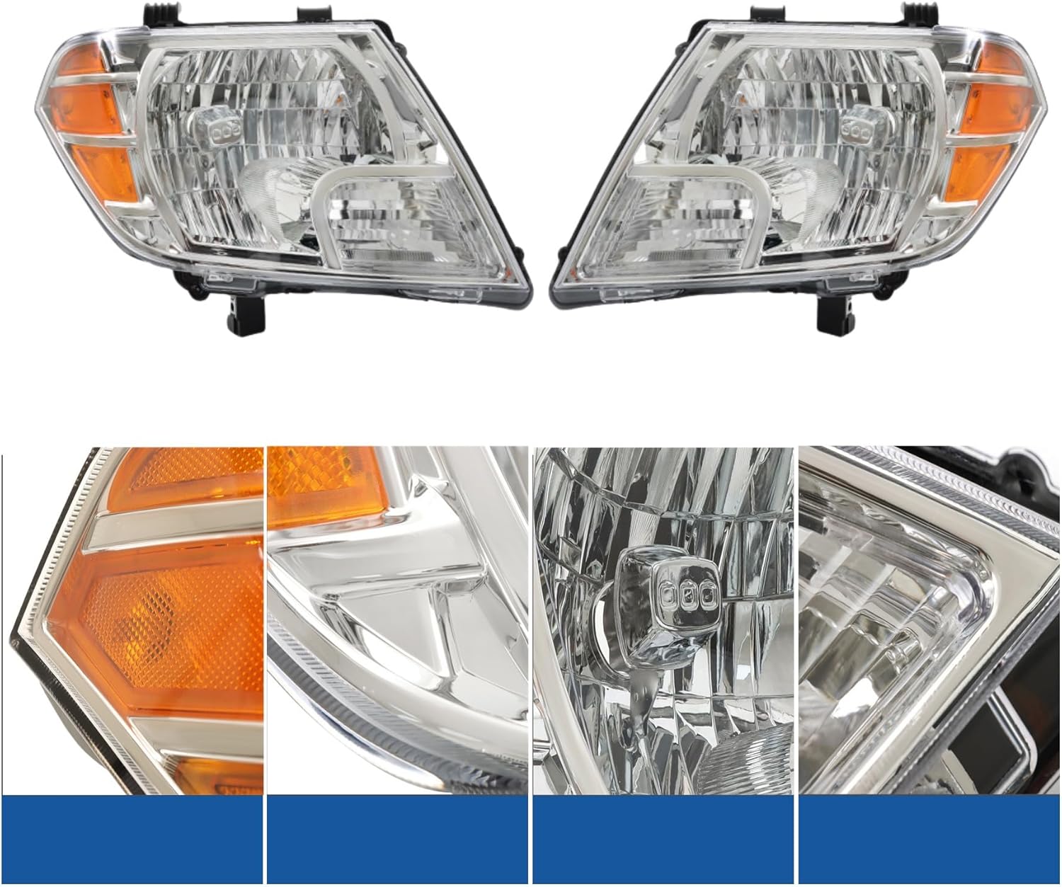 WFLNHB Headlight Assembly Replacement for Frontier 2009-2021 Halogen Headlights Set Driver and Passenger Side