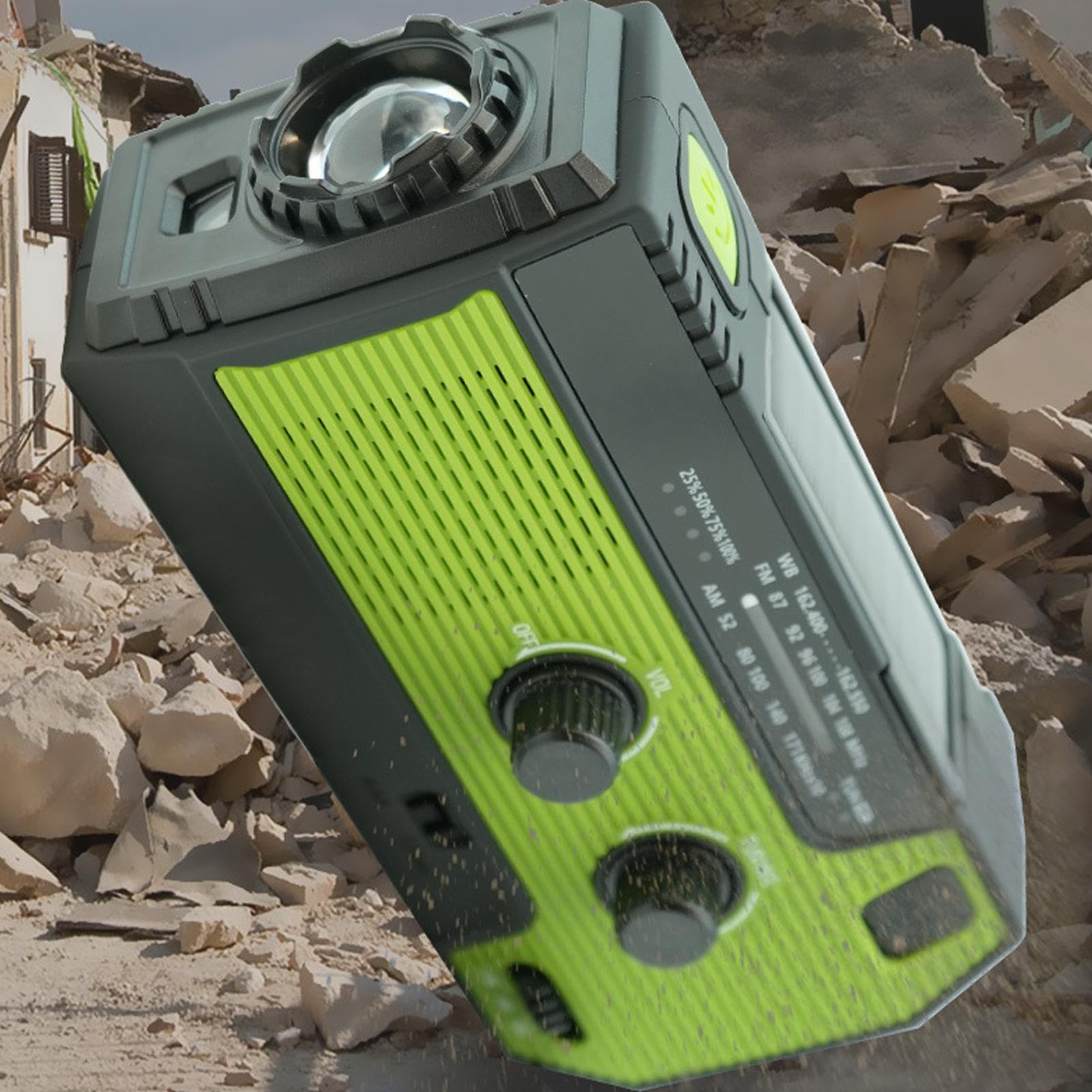 Radio AM FM Sprzęt Survivalowy Z Korbką Ręczną I Panelem Słonecznym