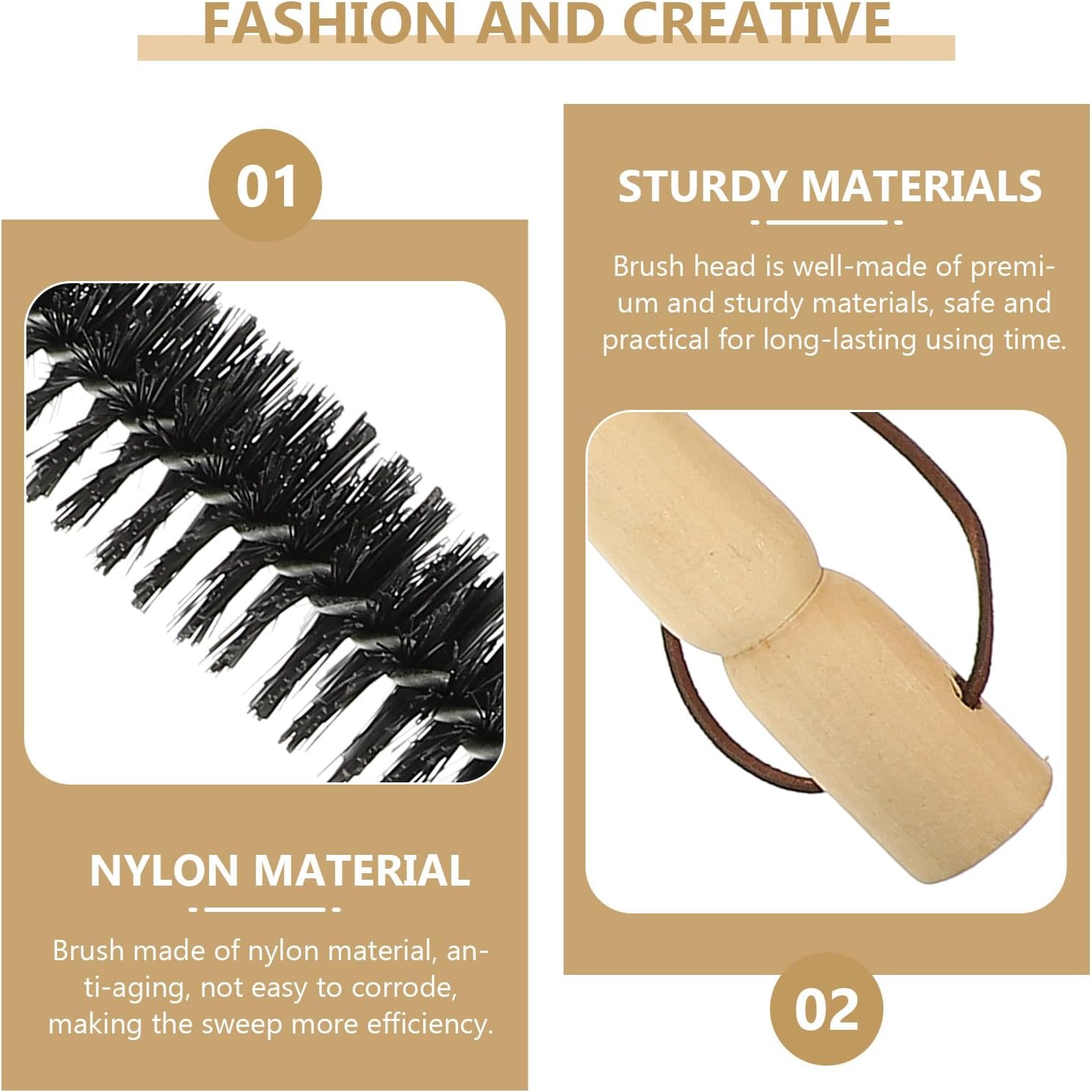 Chimney Cleaning Brush Kit 410mm Dryer Vent Duct Cleaner with 9 Rods Brush Head and Wooden Handle for Chimney Sweep and Dryer Lint Removal