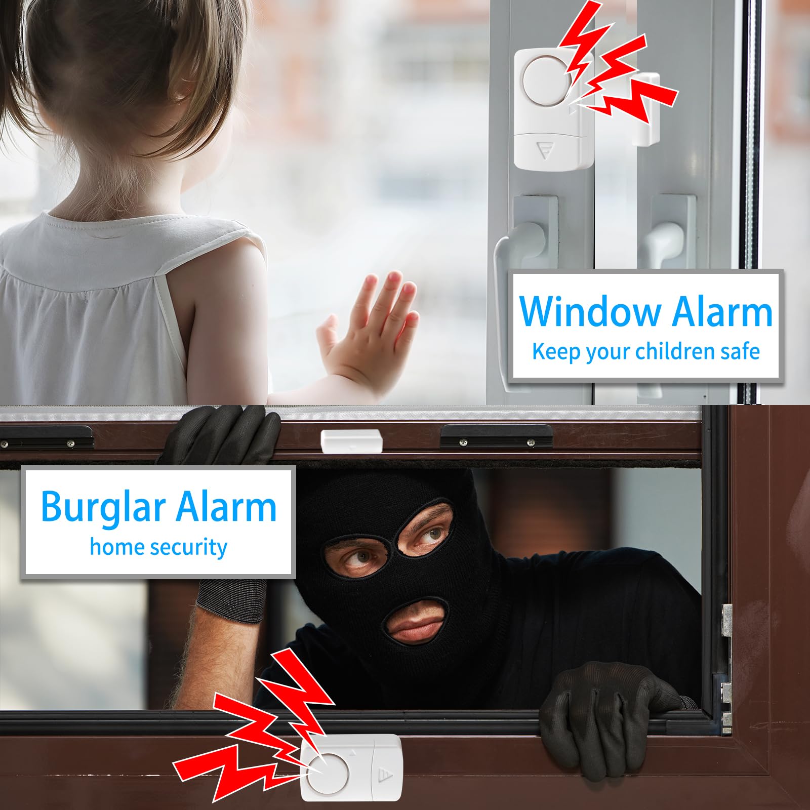 Sensor de alarma de puerta, sensor de ventana, alarmas para seguridad en el hogar, sistema inalámbrico de seguridad antirrobo, kit de bricolaje, 10 unidades/piezas