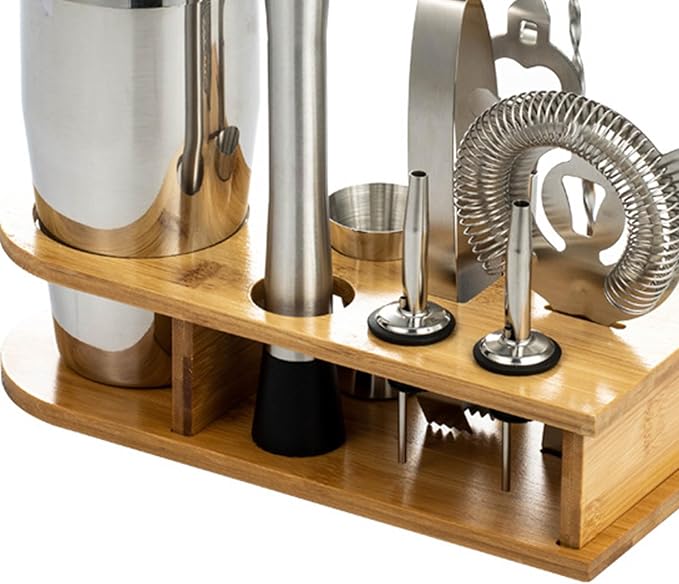 Kit de Bartender 10 Piezas, Coctelera Acero Inoxidable con Rack miniatura 8