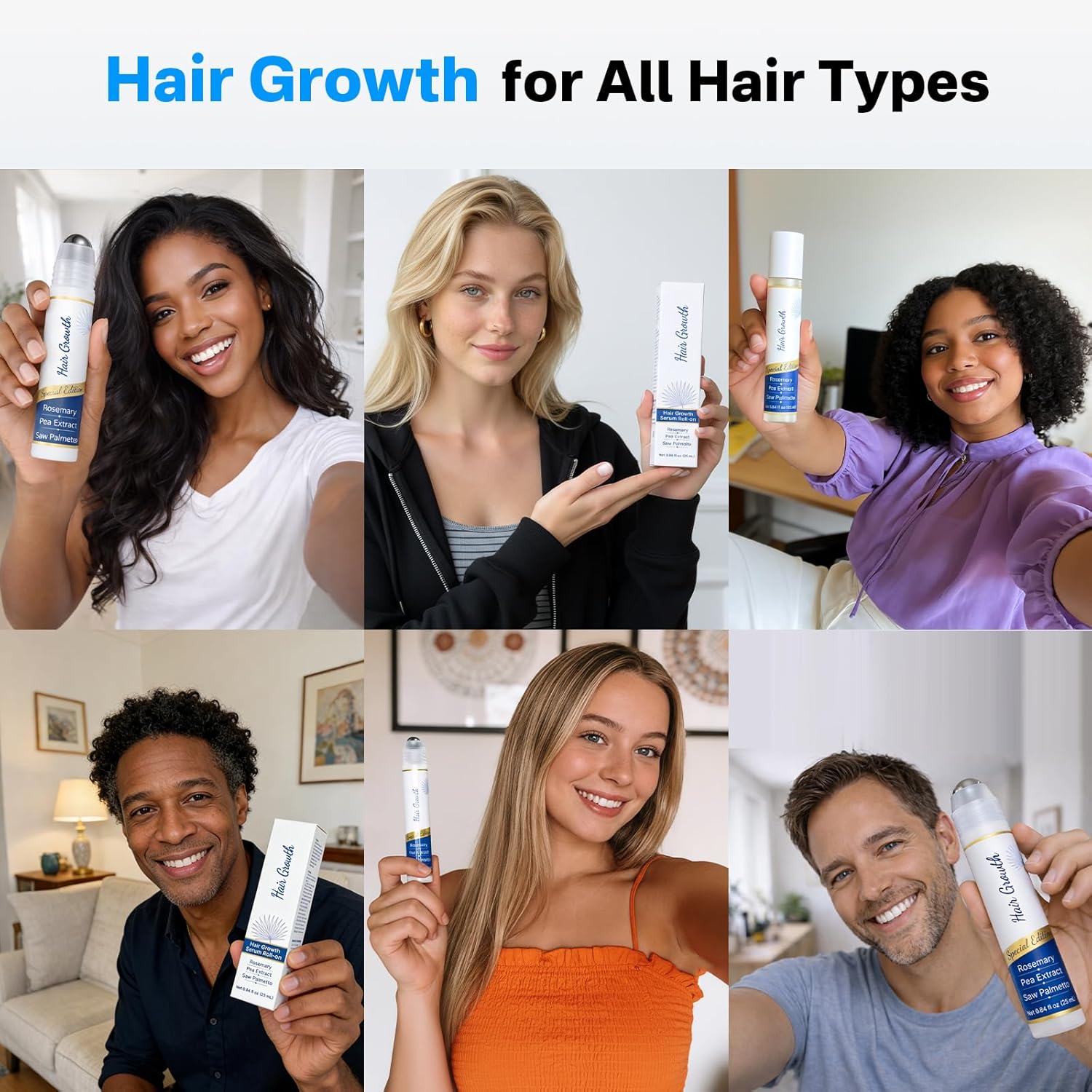 Hair Growth Serum Roll On with Rosemary,Non-Greasy Scalp Serum for Thinning Hair, Helps Reduce Hair Fall & Supports Thicker, Fuller-Looking Hair, Saw Palmetto, 0.84 Fl Oz，Pack of 1 - Image 7