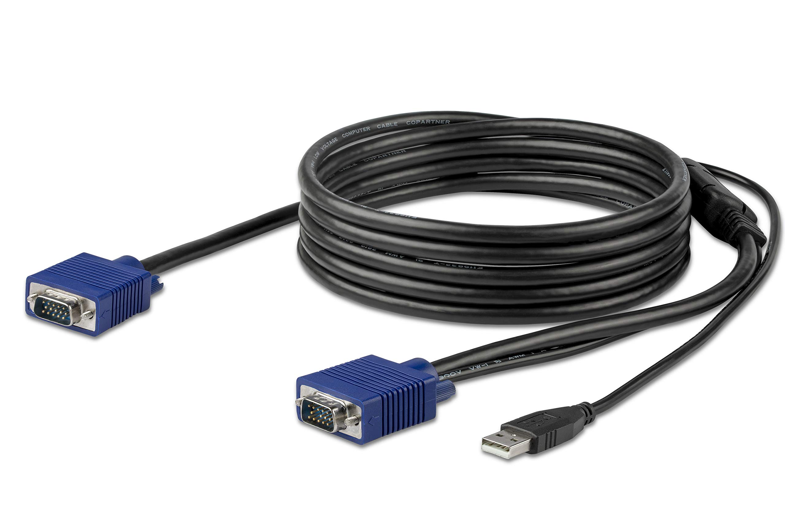 StarTech.com Cavo KVM USB da 3m per Console StarTech.com Montabile ad Armadio Rack - VGA & USB - Cablato con Singolo Connettore (RKCONSUV15)