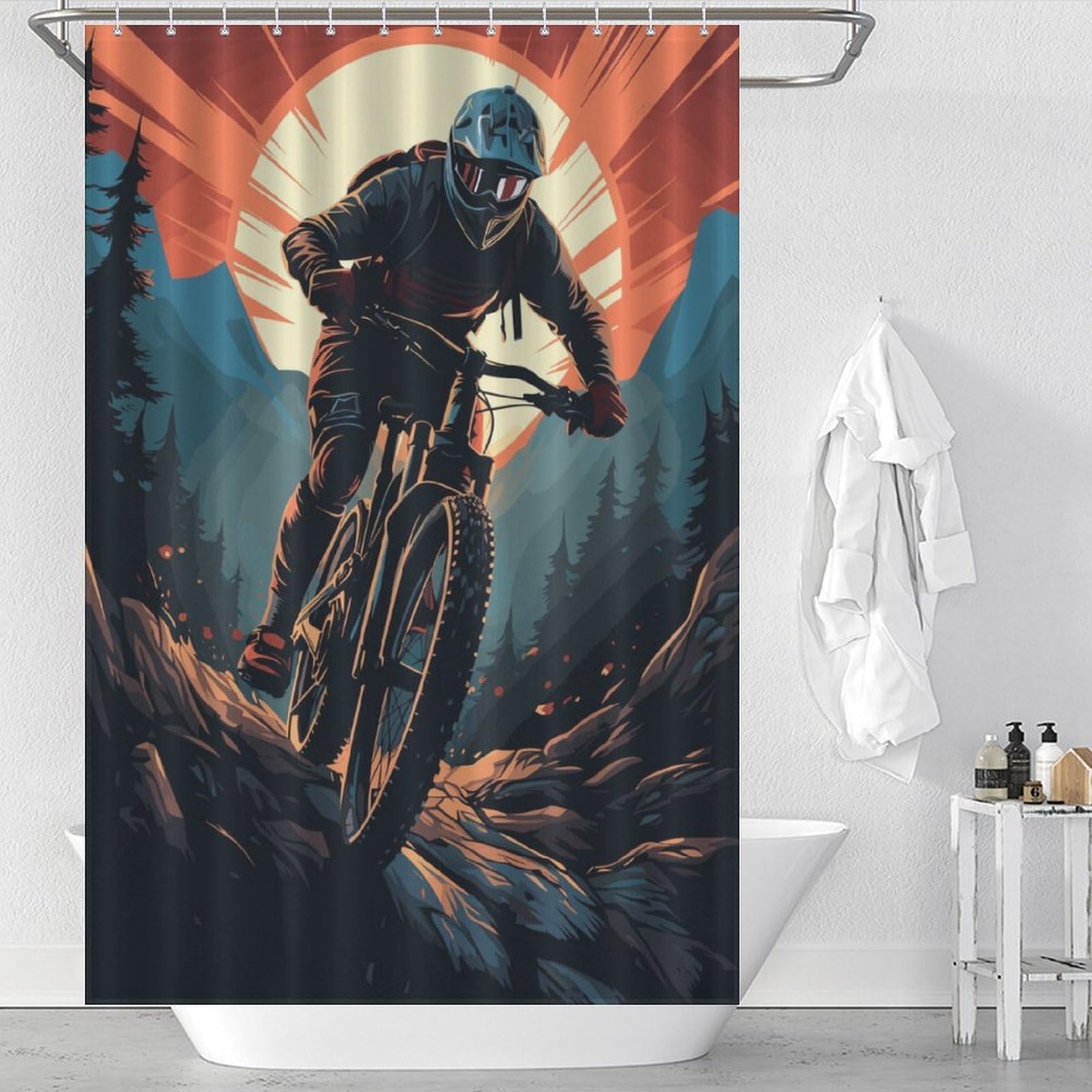 Rideau de douche VTT étanche et résistant à séchage rapide pour le bain