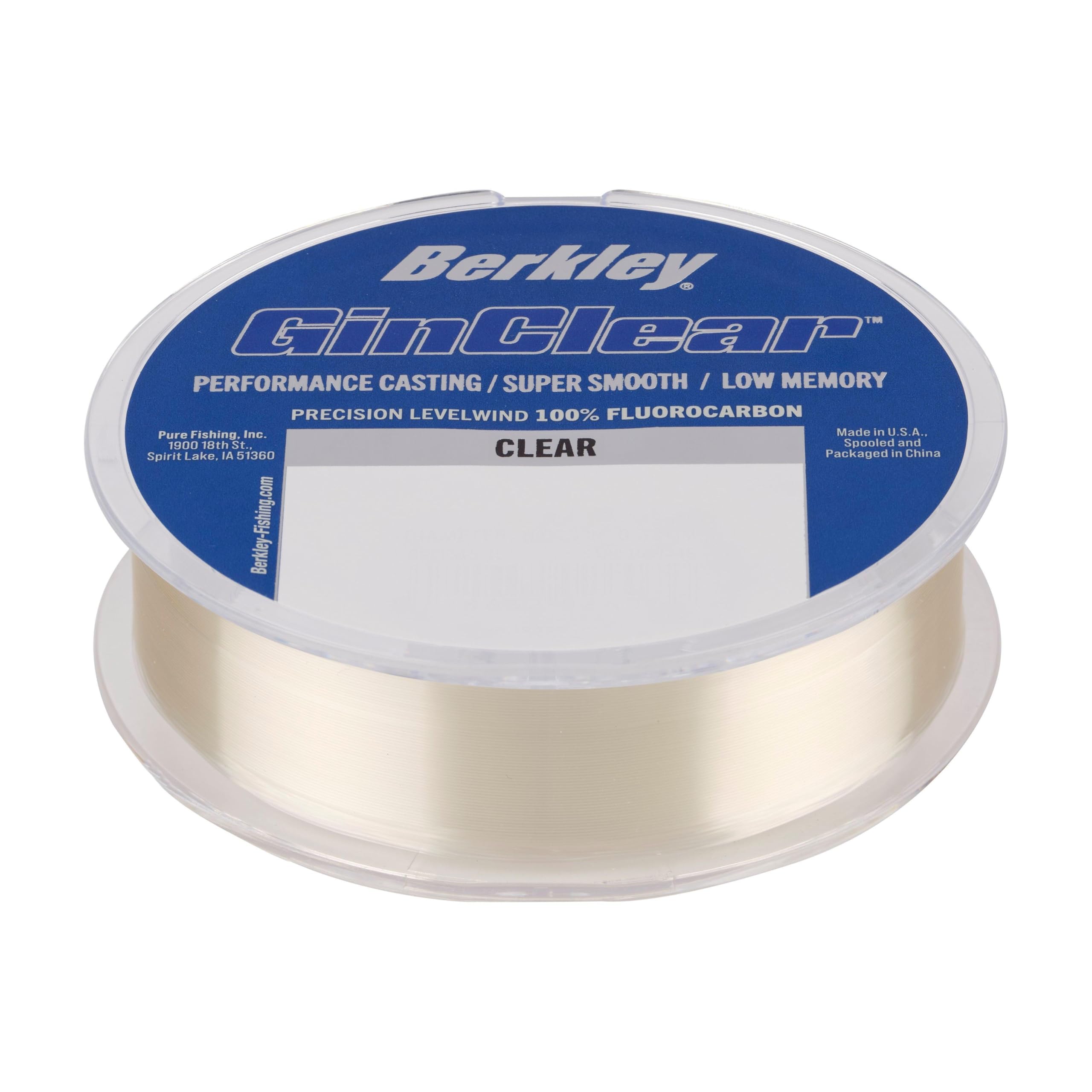 Berkley GINCLEAR 200 yd|182 m, 12 lb|5.4 kg Fluorocarbon Fishing Line, Level Wound, Suitable for All Water Types : Sports & Outdoors